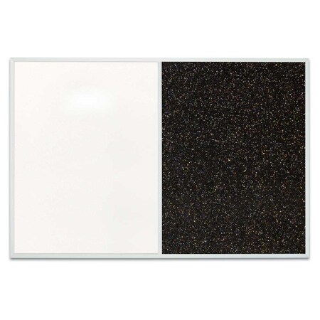 United Visual Products Sliding Door Indoor Enclosed Corkboard, 9 UV9011ACS-SATIN-CLOUD